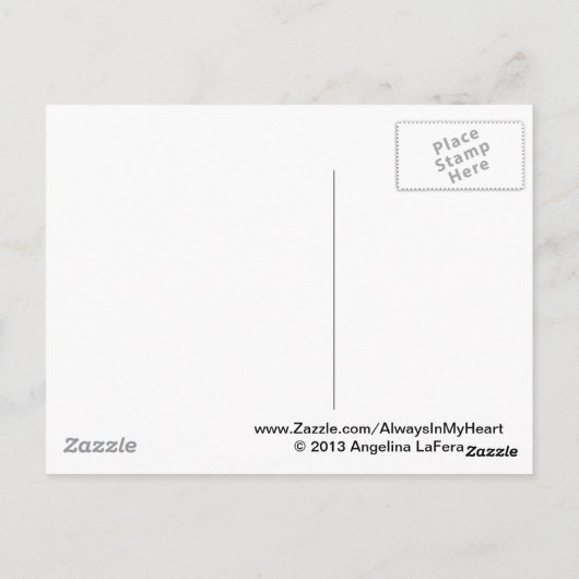 Schattige herinneringen" Vogel Briefkaart (Achterkant)