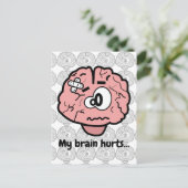 Schattige hersenletsel Psychologie Neurologie Cart Briefkaart (Staand voorkant)