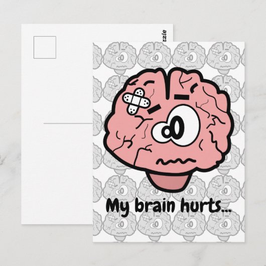 Schattige hersenletsel Psychologie Neurologie Cart Briefkaart (Voorkant / Achterkant)
