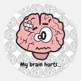 Schattige hersenletsel Psychologie Neurologie Cart Ronde Sticker