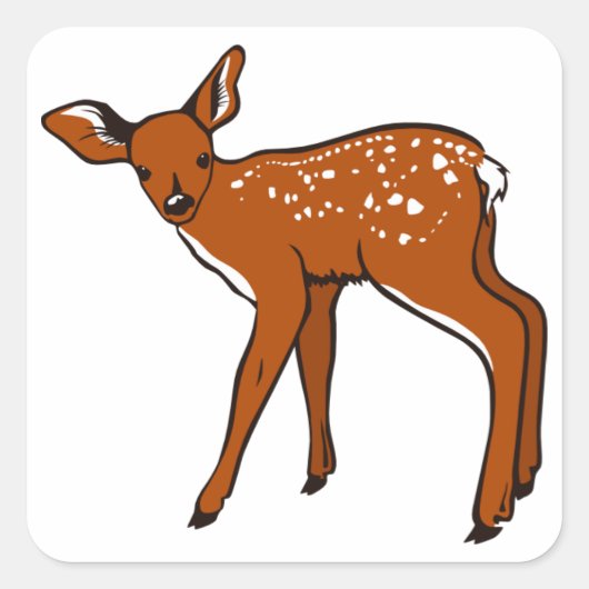 Schattige hert Fawn Vierkante Sticker (Voorkant)