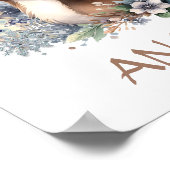 Schattige hert meisjeskamer Winterthema waterverf  Poster (Hoek)