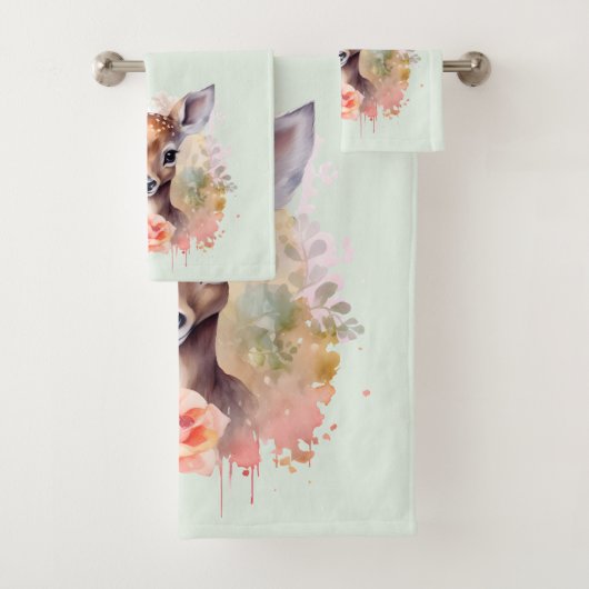 Schattige hert omgeven door Rozen Bad Handdoek (Insitu)