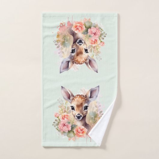 Schattige hert omgeven door Rozen Bad Handdoek (Handdoek)