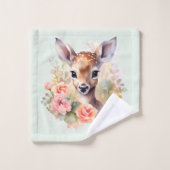 Schattige hert omgeven door Rozen Bad Handdoek (Wasdoekje)