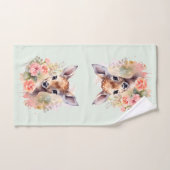 Schattige hert omgeven door Rozen Bad Handdoek (Handdoek)