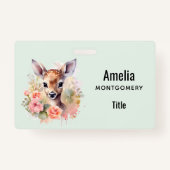 Schattige hert omgeven door Rozen Badge (Voorkant)