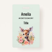 Schattige hert omgeven door Rozen Badge (Voorkant)