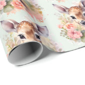Schattige hert omgeven door Rozen Cadeaupapier (Rol Hoek)