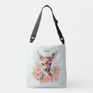 Schattige hert omgeven door Rozen Crossbody Tas