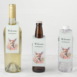 Schattige hert omgeven door Rozen Flessenhanger