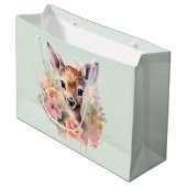 Schattige hert omgeven door Rozen Groot Cadeauzakje (Voorkant Gekanteld)