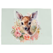 Schattige hert omgeven door Rozen Groot Cadeauzakje (Achterkant)