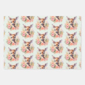 Schattige hert omgeven door Rozen Inpakpapier Vel (Voorkant)