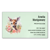 Schattige hert omgeven door Rozen Magnetisch Visitekaartje (Voorkant)