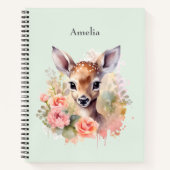 Schattige hert omgeven door Rozen Notitieboek (Voorkant)