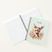 Schattige hert omgeven door Rozen Notitieboek (Binnen)