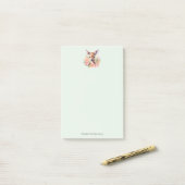 Schattige hert omgeven door Rozen Post-it® Notes (Op bureau)