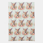 Schattige hert omgeven door Rozen Theedoek (Verticaal)
