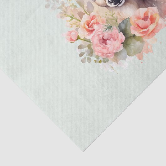 Schattige hert omgeven door Rozen Tissuepapier (Detail)