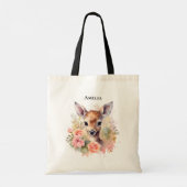 Schattige hert omgeven door Rozen Tote Bag (Achterkant)