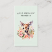 Schattige hert omgeven door Rozen Visitekaartje (Voorkant)