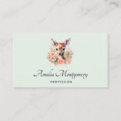 Schattige hert omgeven door Rozen Visitekaartje (Voorkant)