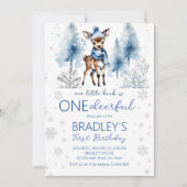 Schattige hert Winter Onedeerful boys birthday sja Kaart (Voorkant)