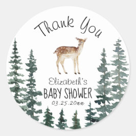 Schattige herten Baby shower dank u Ronde Sticker