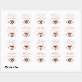 Schattige Herten Baby shower Roze Bloemen Favor Ronde Sticker (Vel)
