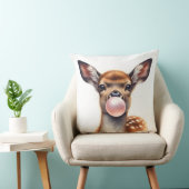 Schattige herten blazen bubble gum kwekerij kussen (Stoel)