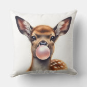 Schattige herten blazen bubble gum kwekerij kussen (Achterkant)