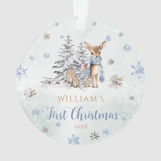 Schattige Herten Eerste Kerst Ornament Acryl (achterkant)