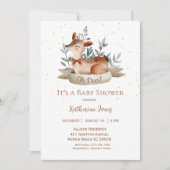 Schattige Herten Geslacht Neutraal Rustiek Baby sh Kaart (Voorkant)