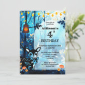 Schattige Herten Herfst Kind Verjaardag Kaart (Staand voorkant)