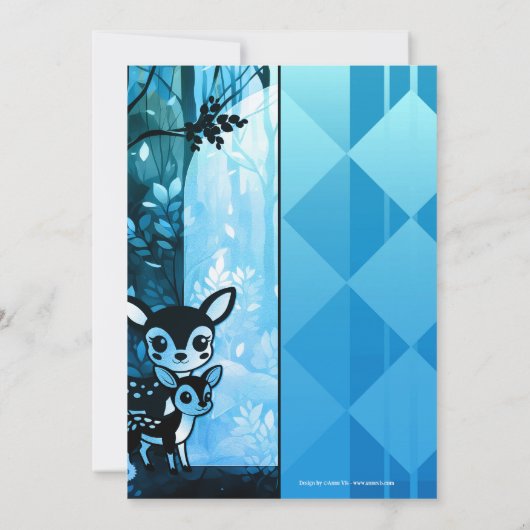 Schattige Herten Herfst Kind Verjaardag Kaart (Achterkant)