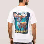 Schattige herten in bloementuin - Schattigee esthe T-shirt (Achterkant)