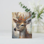 Schattige Herten in een kroon Briefkaart (Staand voorkant)