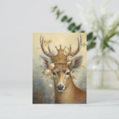 Schattige Herten in een kroon Briefkaart (Staand voorkant)