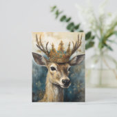 Schattige Herten in een kroon Briefkaart (Staand voorkant)