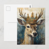 Schattige Herten in een kroon Briefkaart (Voorkant / Achterkant)