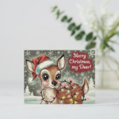 Schattige  Herten Kerst Briefkaart (Staand voorkant)