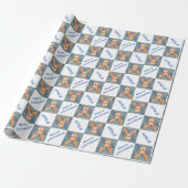 Schattige herten kindernaam kerstvakantie cadeaupapier (Uitgerold)