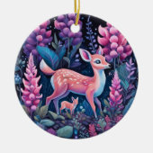 Schattige herten met bloemen Ornament (Voorkant)