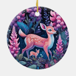 Schattige herten met bloemen Ornament