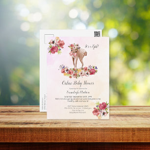 Schattige Herten Online Baby shower Boho Chic Flor Briefkaart