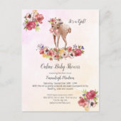 Schattige Herten Online Baby shower Boho Chic Flor Briefkaart (Voorkant)