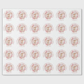 Schattige herten tekst roze kerst inpakpapier (Vlak)