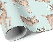 Schattige herten thema kerst cadeaupapier (Rol Hoek)