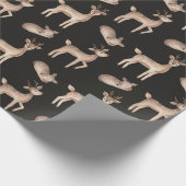 Schattige herten thema kerst cadeaupapier (Hoek)
